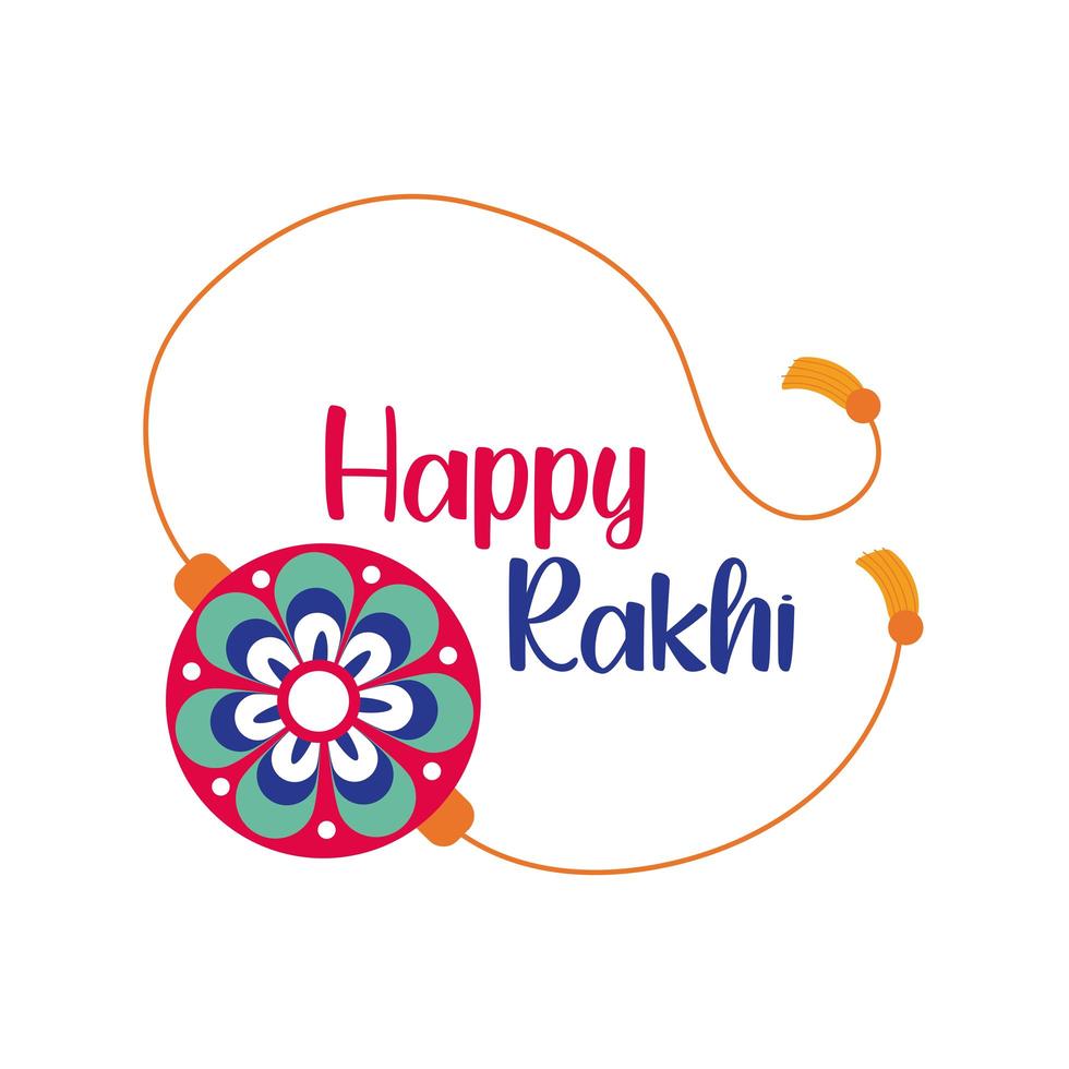 gelukkige raksha bandhan bloem polsbandje accessoire vlakke stijl vector