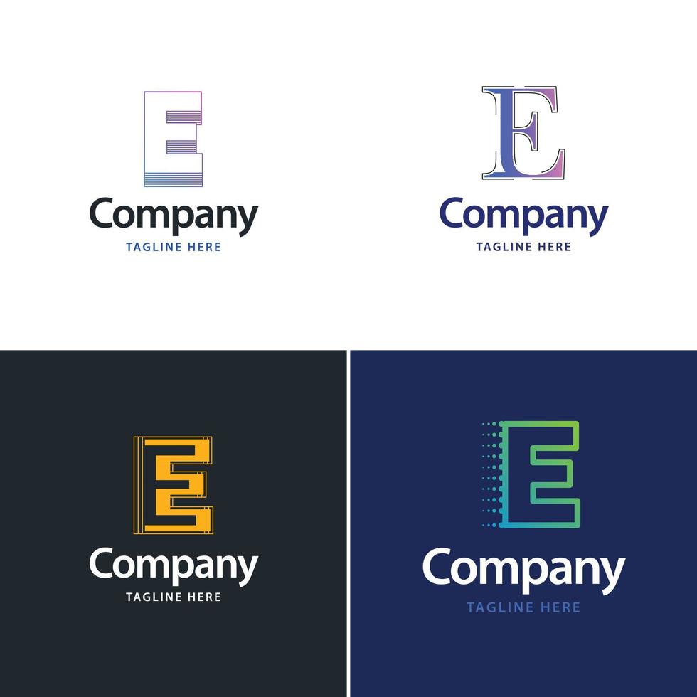 brief e groot logo pak ontwerp creatief modern logos ontwerp voor uw bedrijf vector