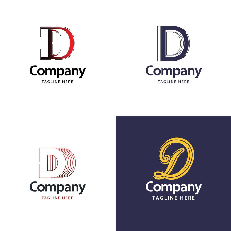 brief d groot logo pak ontwerp creatief modern logos ontwerp voor uw bedrijf vector