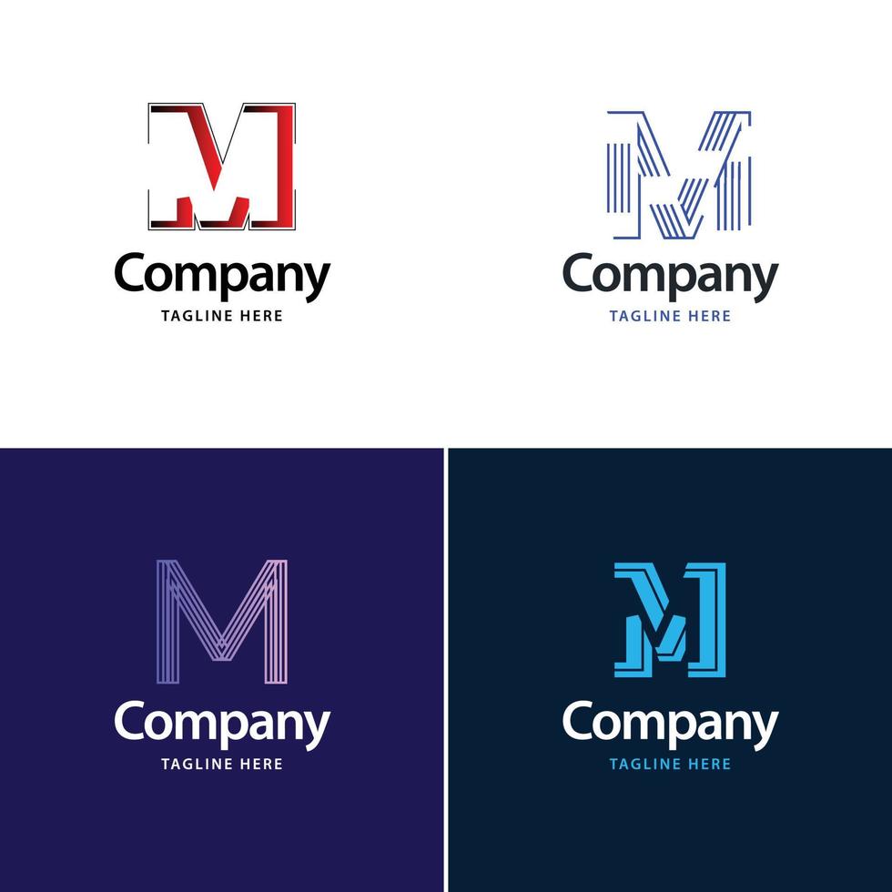 brief m groot logo pak ontwerp creatief modern logos ontwerp voor uw bedrijf vector