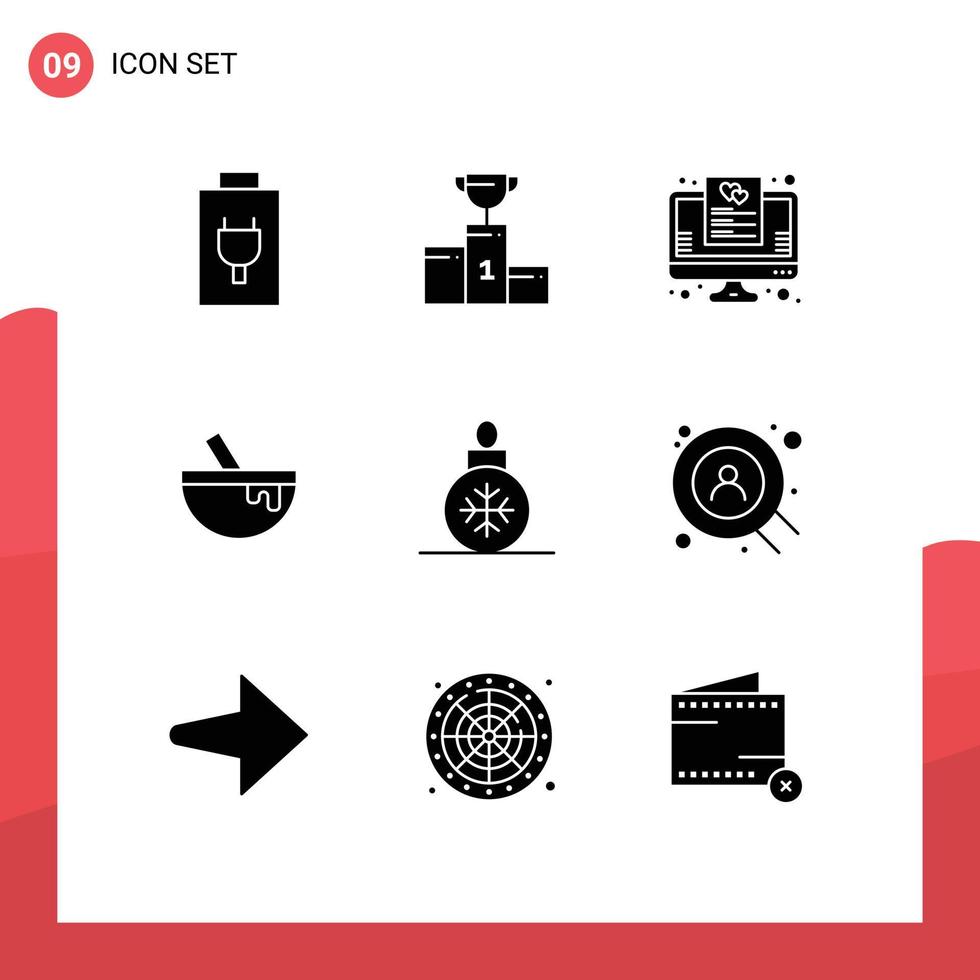voorraad vector icoon pak van 9 lijn tekens en symbolen voor Kerstmis voedsel wens lijst voedsel kom bewerkbare vector ontwerp elementen
