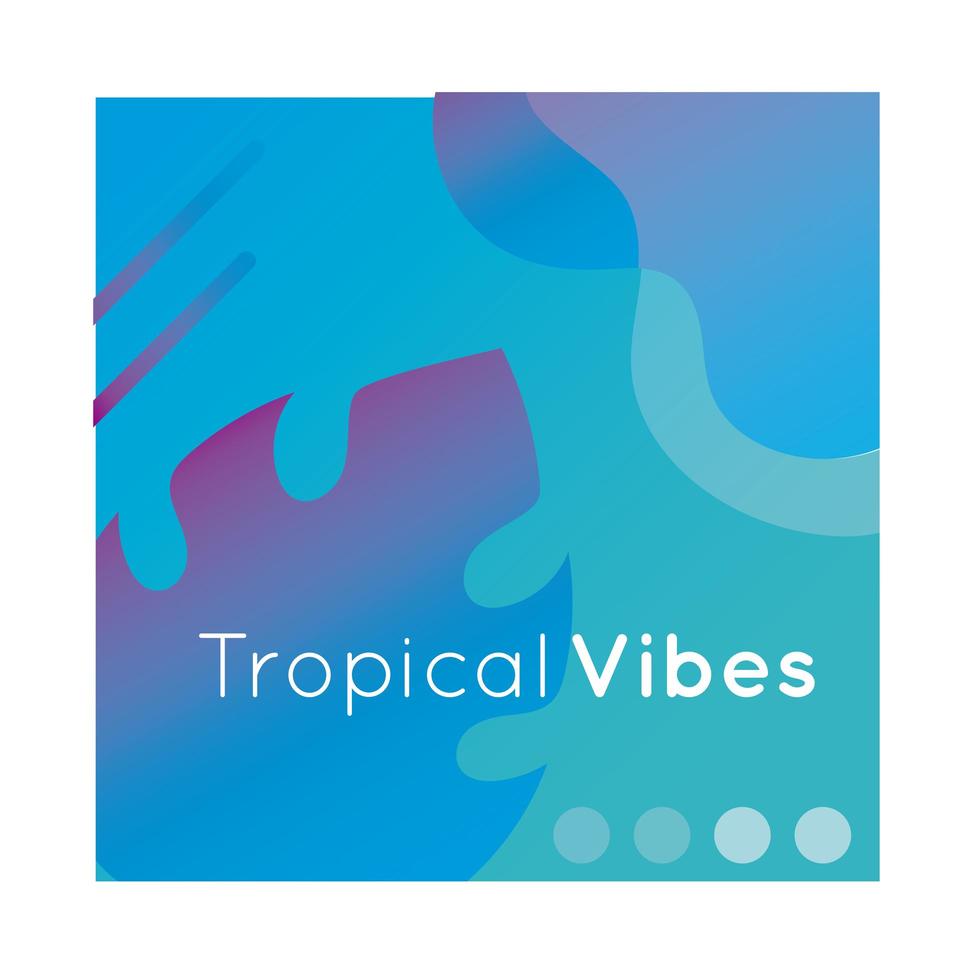 tropische vibes kleurrijke banner met bladplant vector