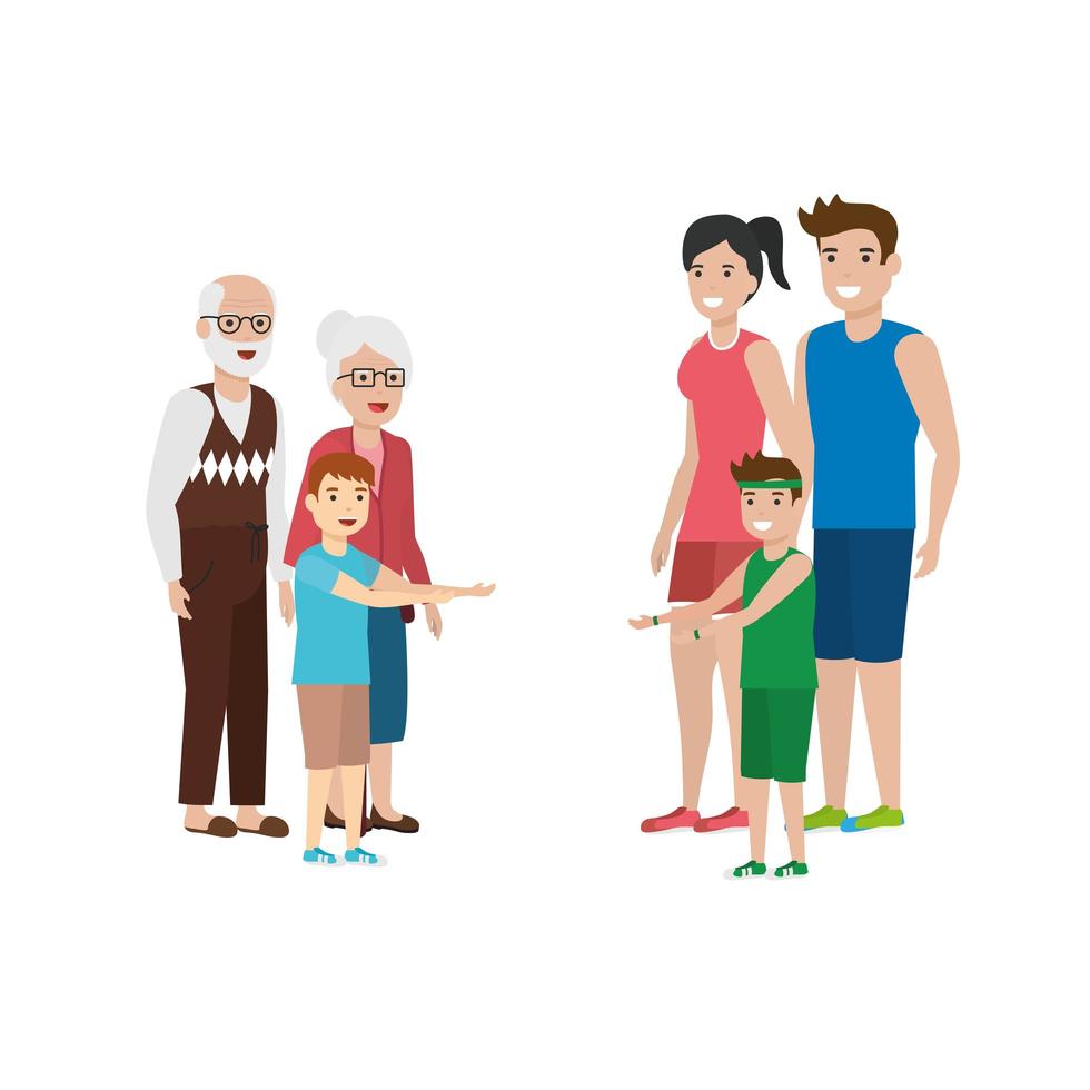 geïsoleerde familieleden vector ontwerp