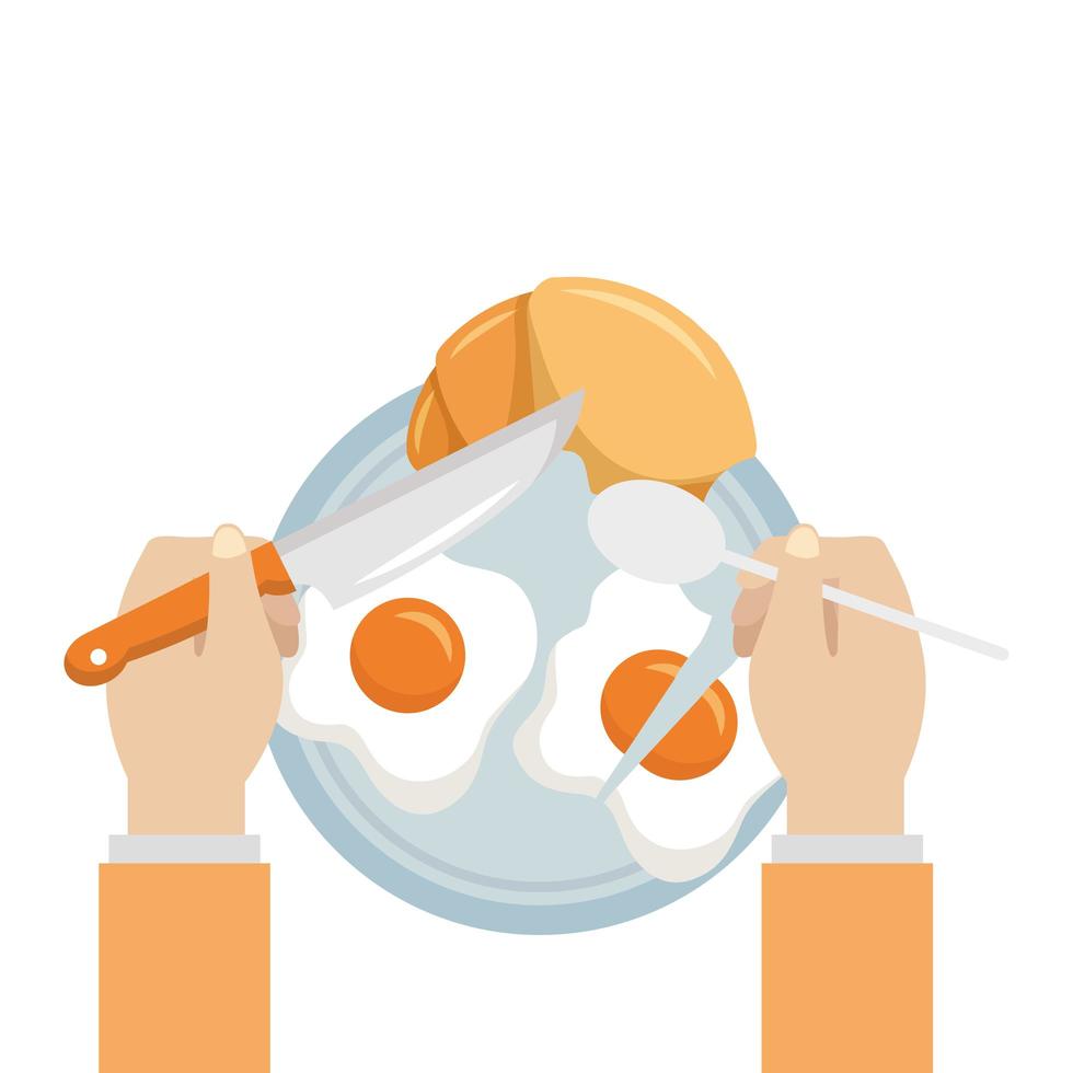 ontbijt ei en brood vector ontwerp