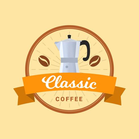 Platte Vintage koffie badge Vector