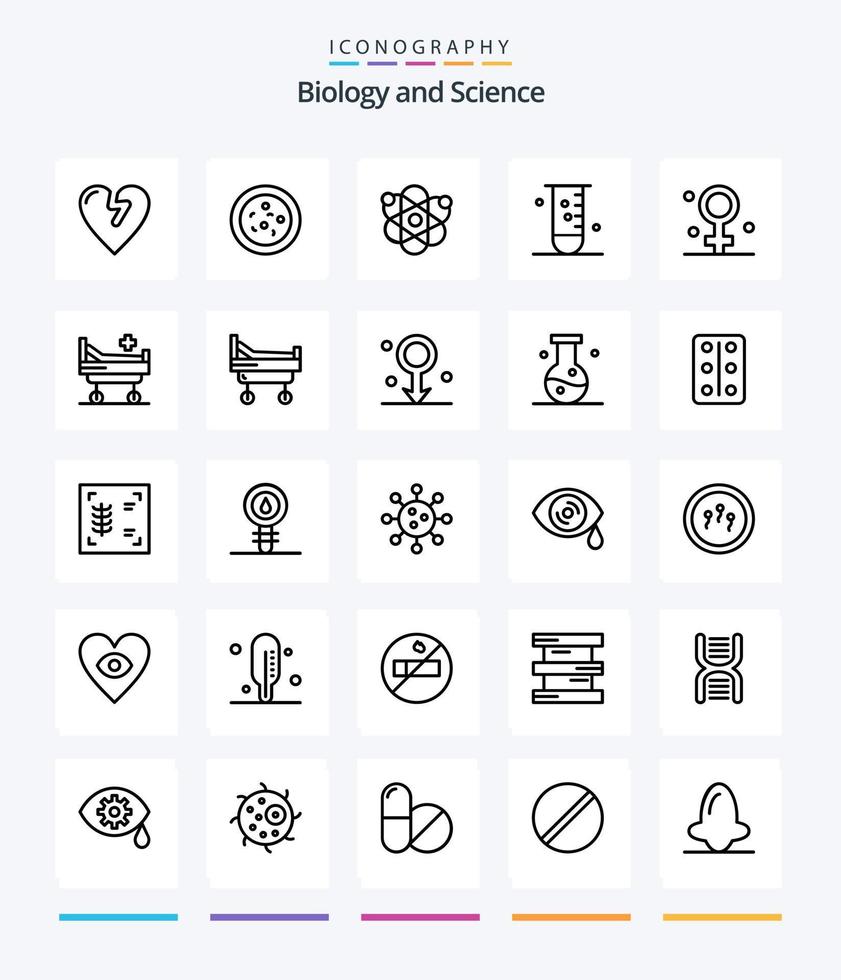 creatief biologie 25 schets icoon pak zo net zo medisch. vrouw. wetenschap. biologie. laboratorium vector