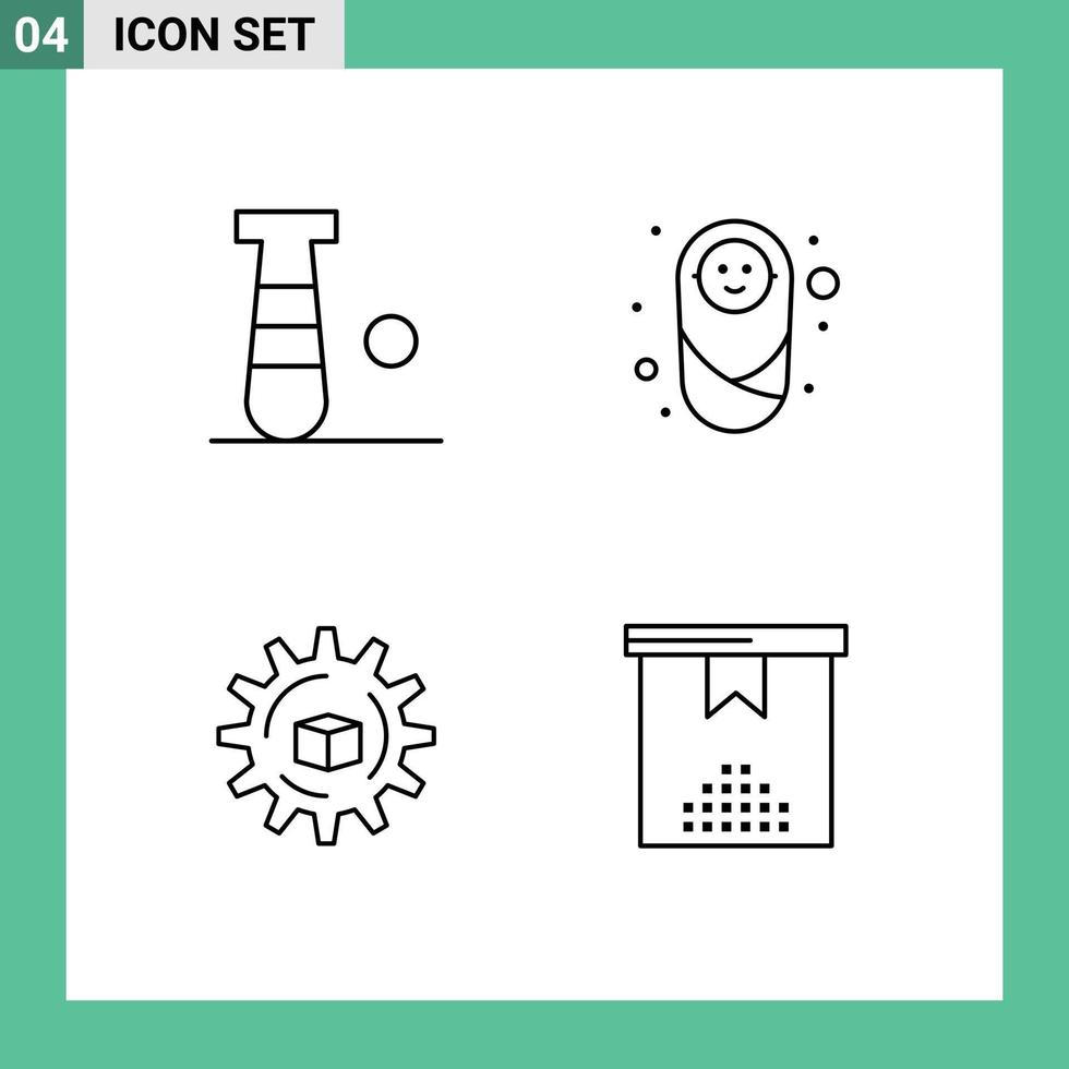 reeks van 4 modern ui pictogrammen symbolen tekens voor basketbal gegevens sport kinderen scince bewerkbare vector ontwerp elementen