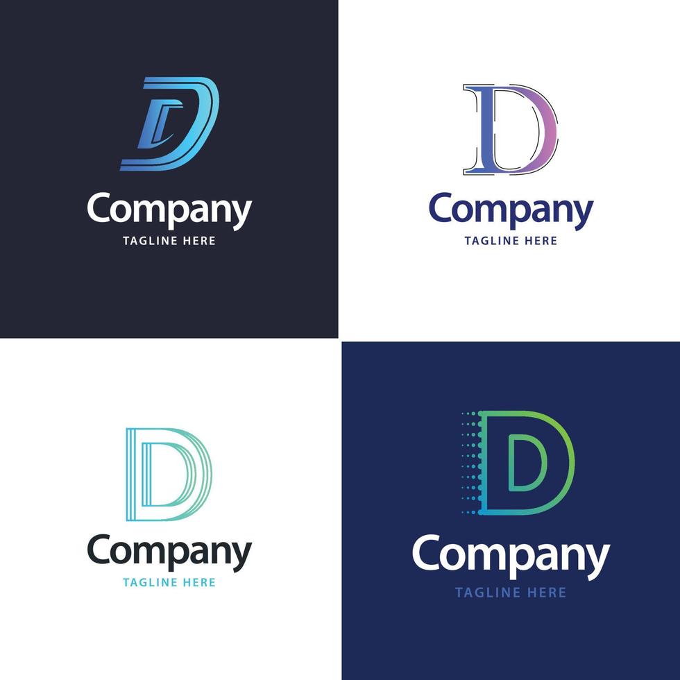 brief d groot logo pak ontwerp creatief modern logos ontwerp voor uw bedrijf vector