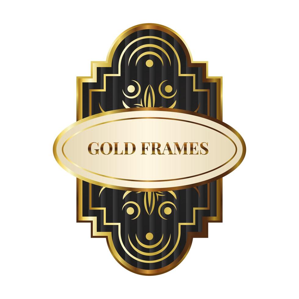 elegant gouden frame met letters vector