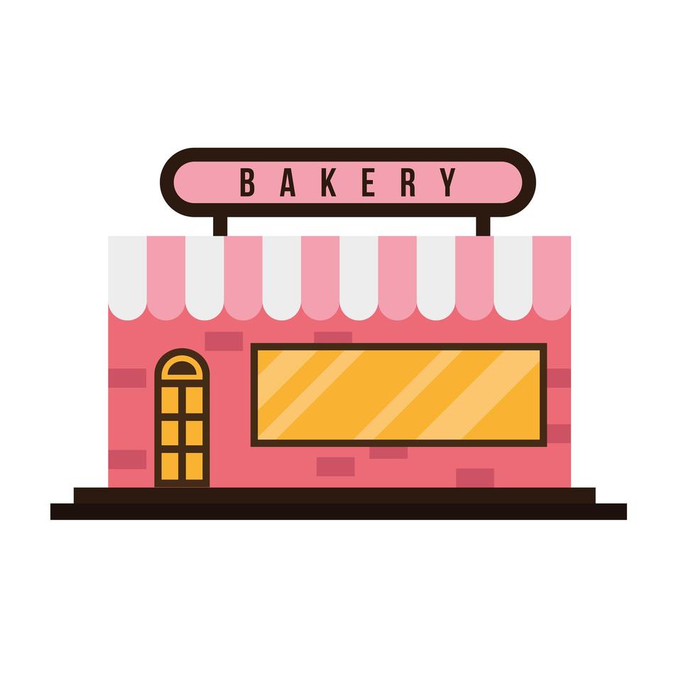 kleine bakkerij winkel gevel scène bouwen vector