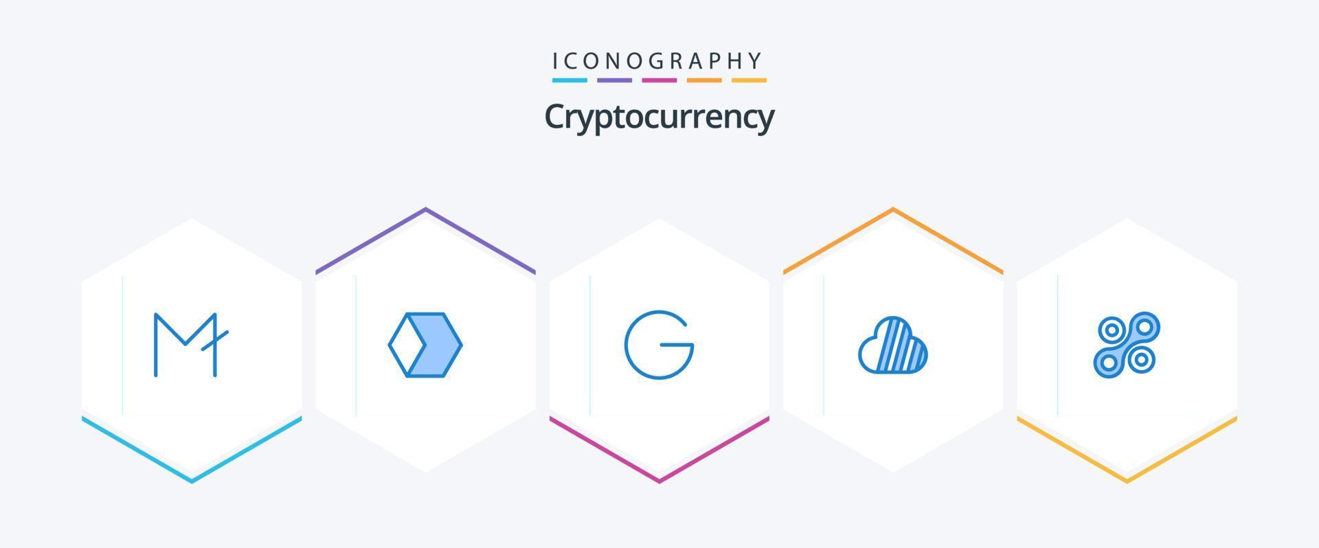 cryptogeld 25 blauw icoon pak inclusief crypto munteenheid. crypto munteenheid. gulden. cryptovaluta. lucht munt vector