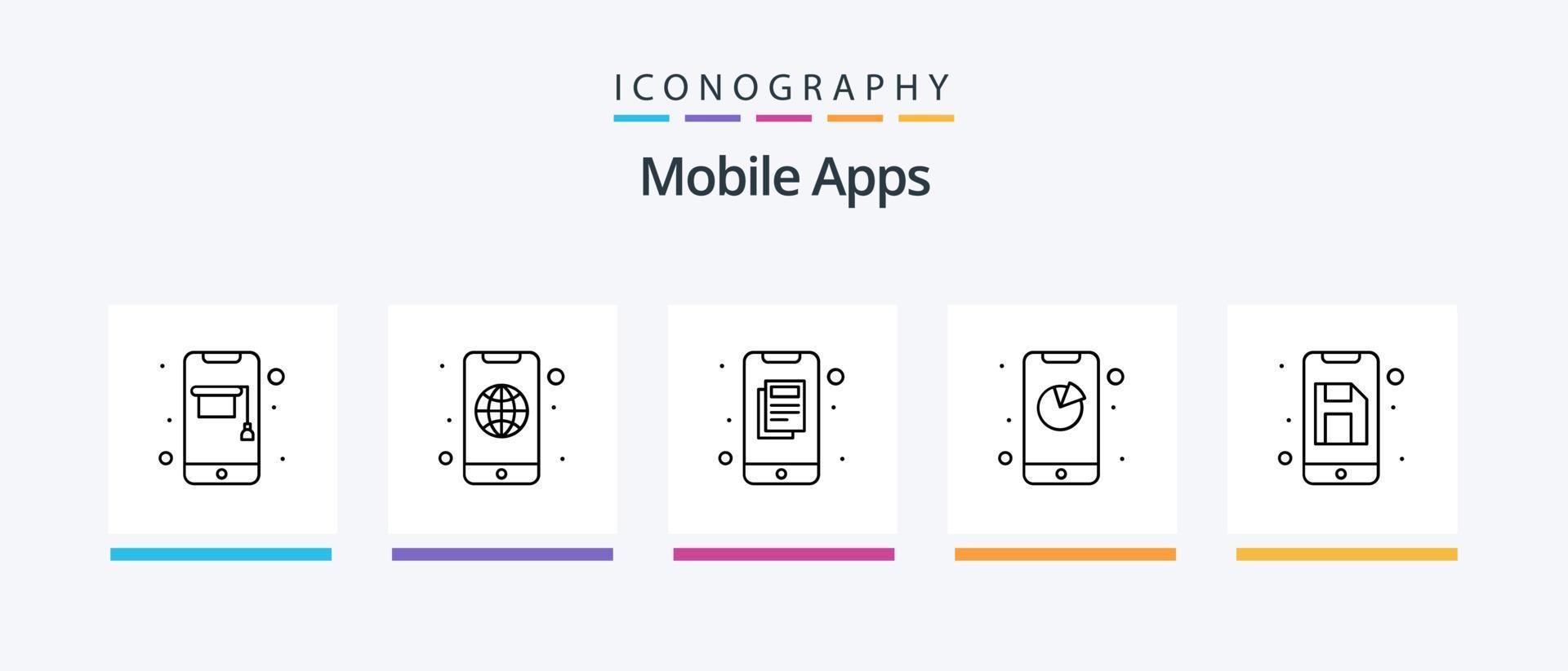 mobiel apps lijn 5 icoon pak inclusief agenda. interactie. mobiel. app. vervoer. creatief pictogrammen ontwerp vector