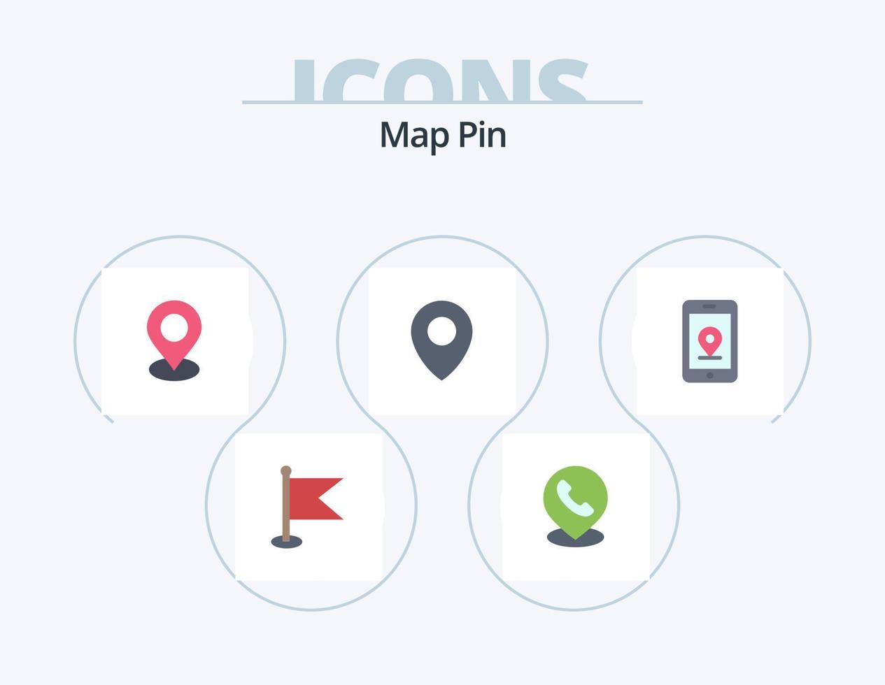 kaart pin vlak icoon pak 5 icoon ontwerp. plaats. mobiel. plaats. pin. plaats vector