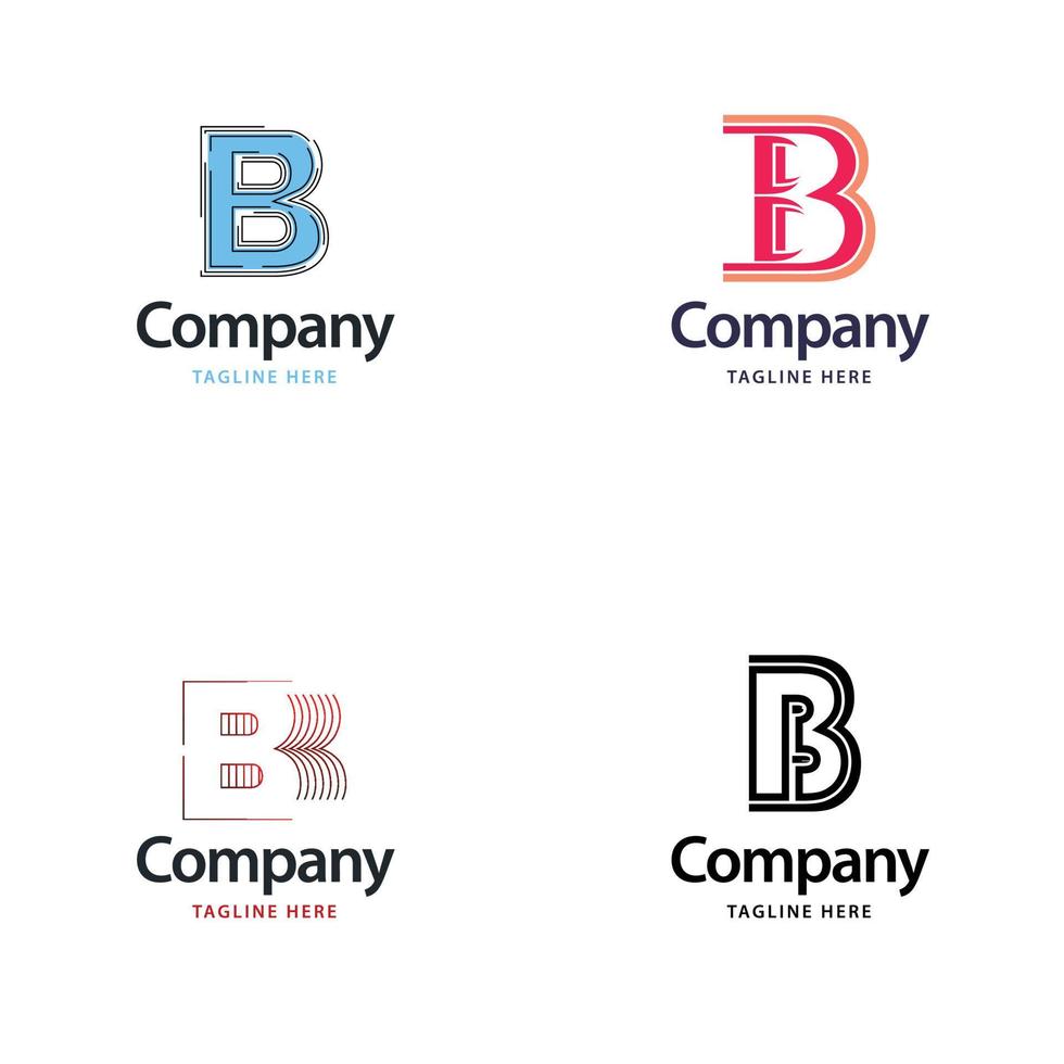 brief b groot logo pak ontwerp creatief modern logos ontwerp voor uw bedrijf vector