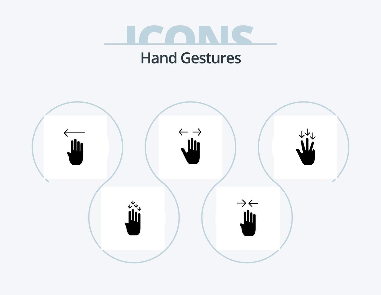 hand- gebaren glyph icoon pak 5 icoon ontwerp. vinger. Rechtsaf. vinger. links. hand- vector