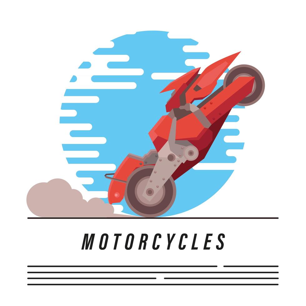 rode futuristische motor en belettering vector