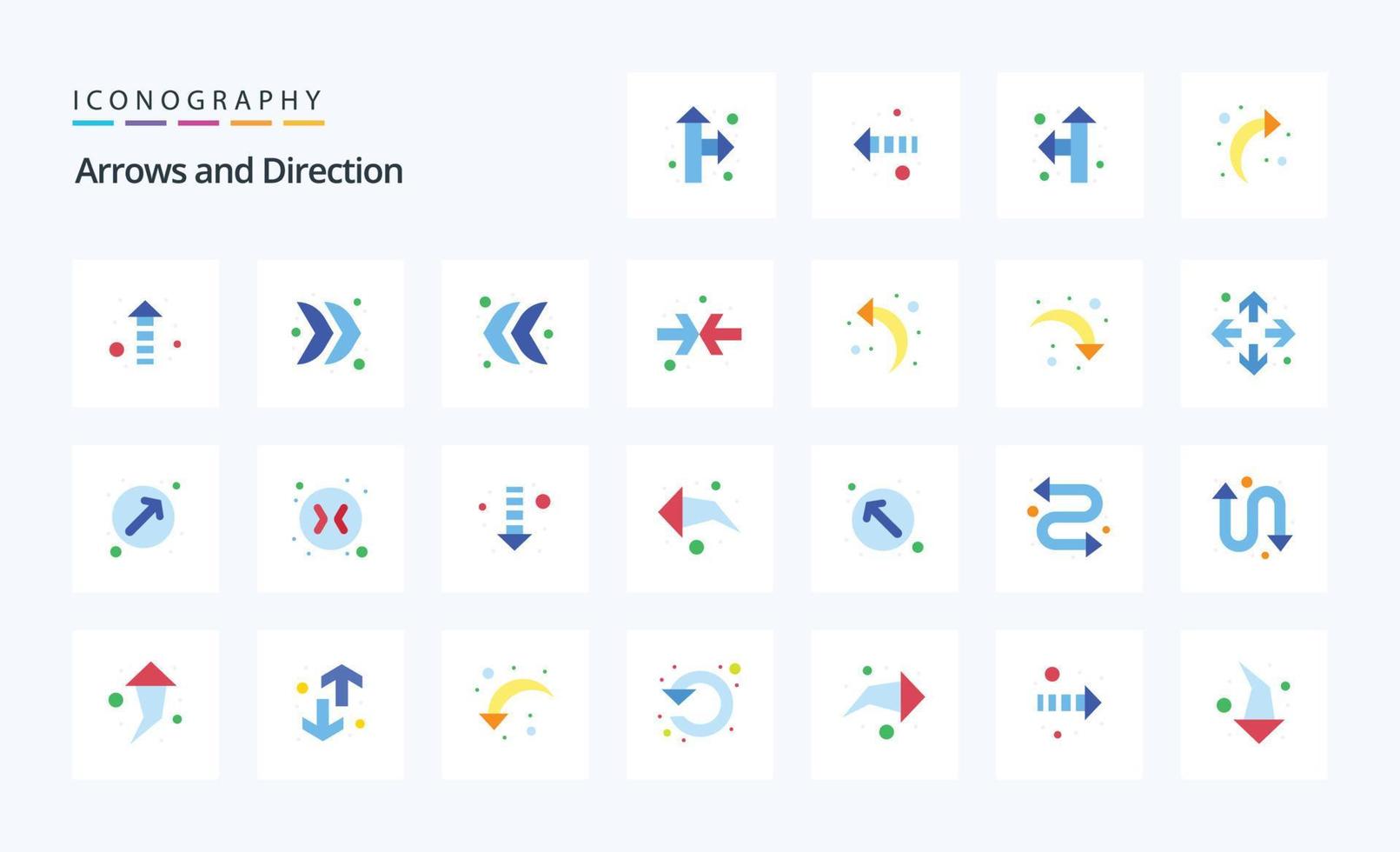 25 pijl vlak kleur icoon pak vector