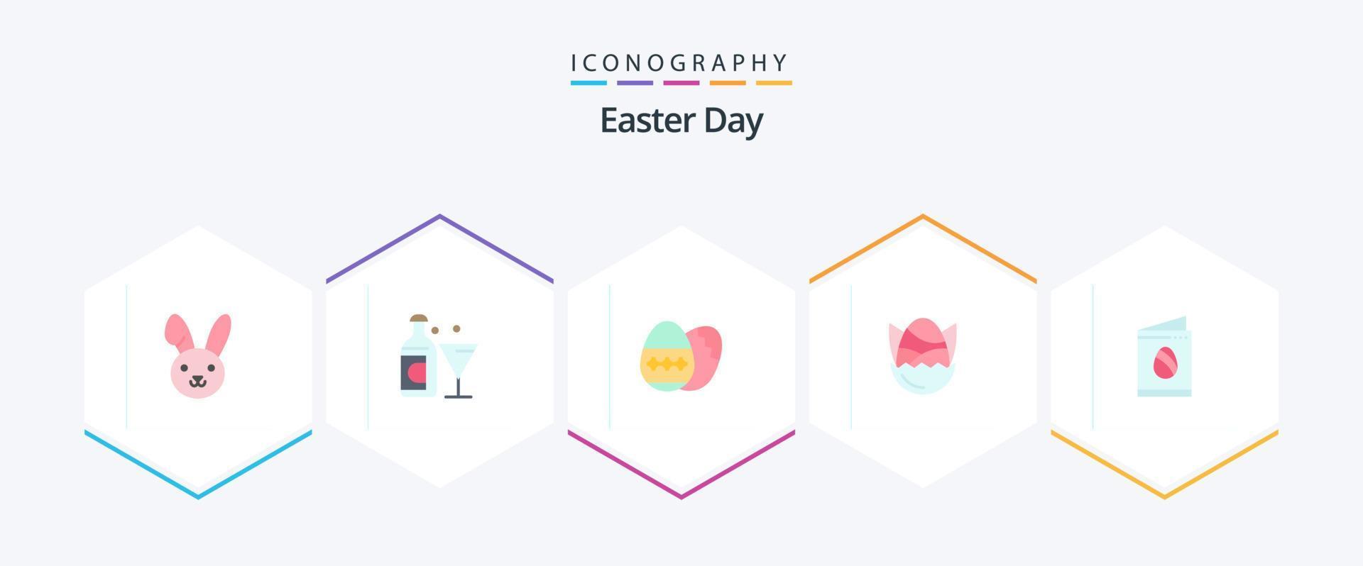 Pasen 25 vlak icoon pak inclusief ei. gelukkig. ei. baby. kip vector