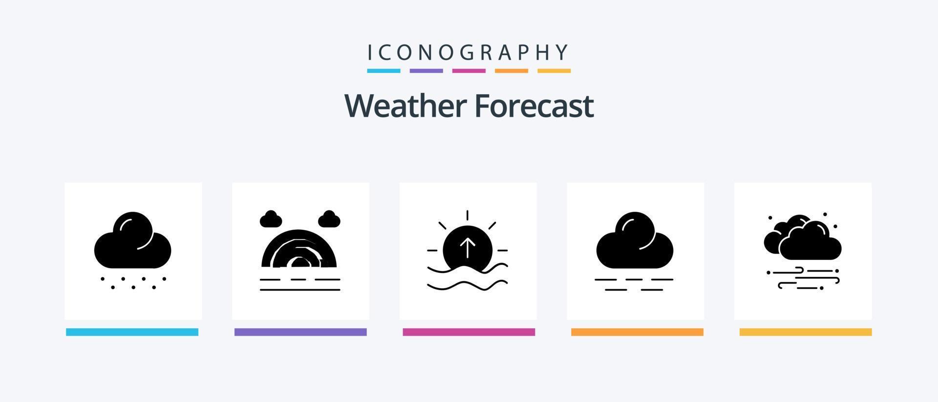 weer glyph 5 icoon pak inclusief wolk. wind. zee. het weer. warm. creatief pictogrammen ontwerp vector