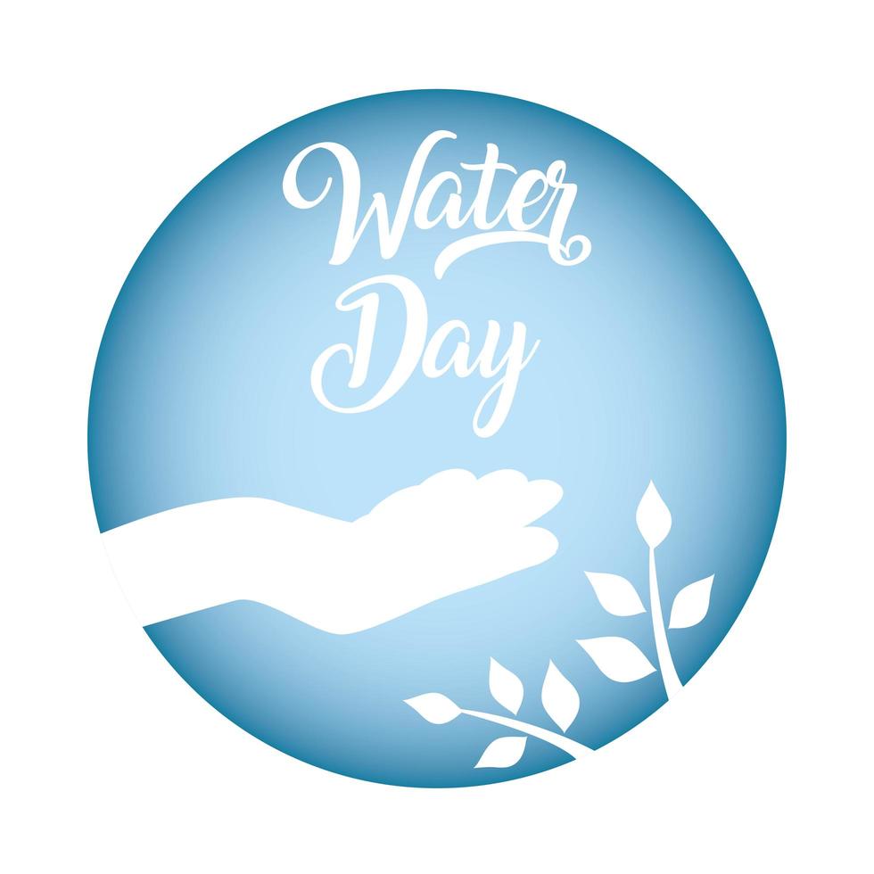 hand met water ecologie dagviering vector