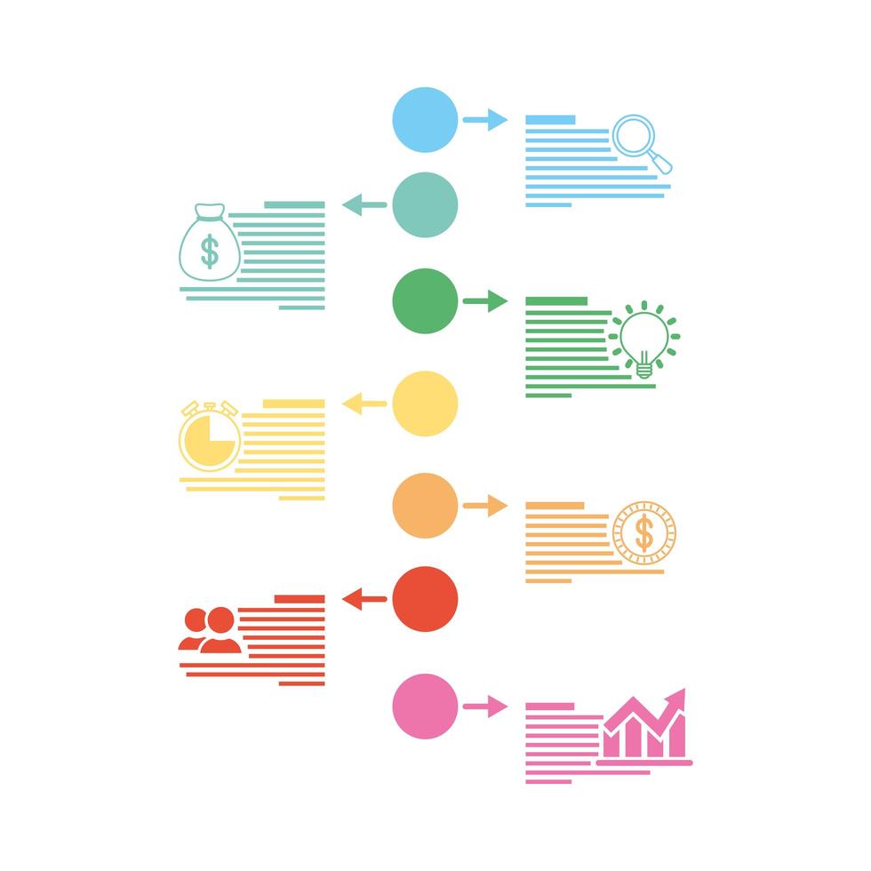 zakelijke infographic met circulaire pictogrammen vector