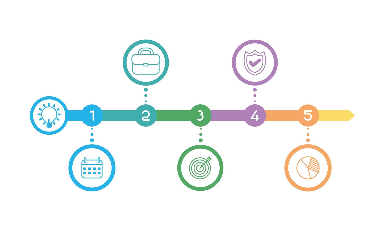 zakelijke infographic met circulaire pictogrammen vector