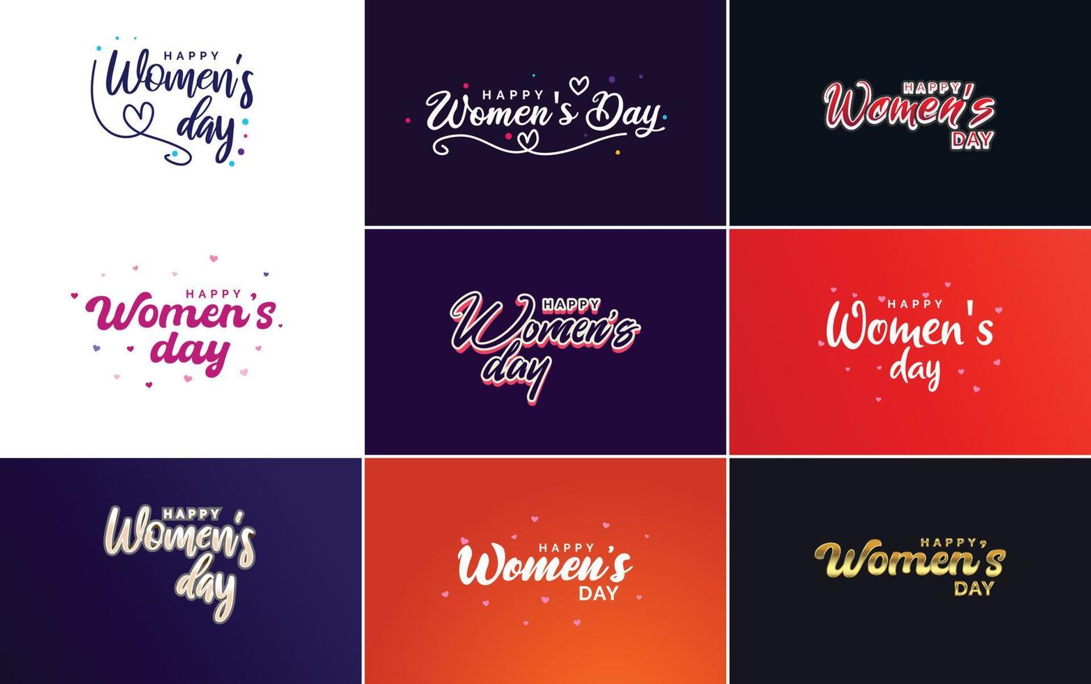 reeks van kaarten met Internationale vrouwen dag logo vector