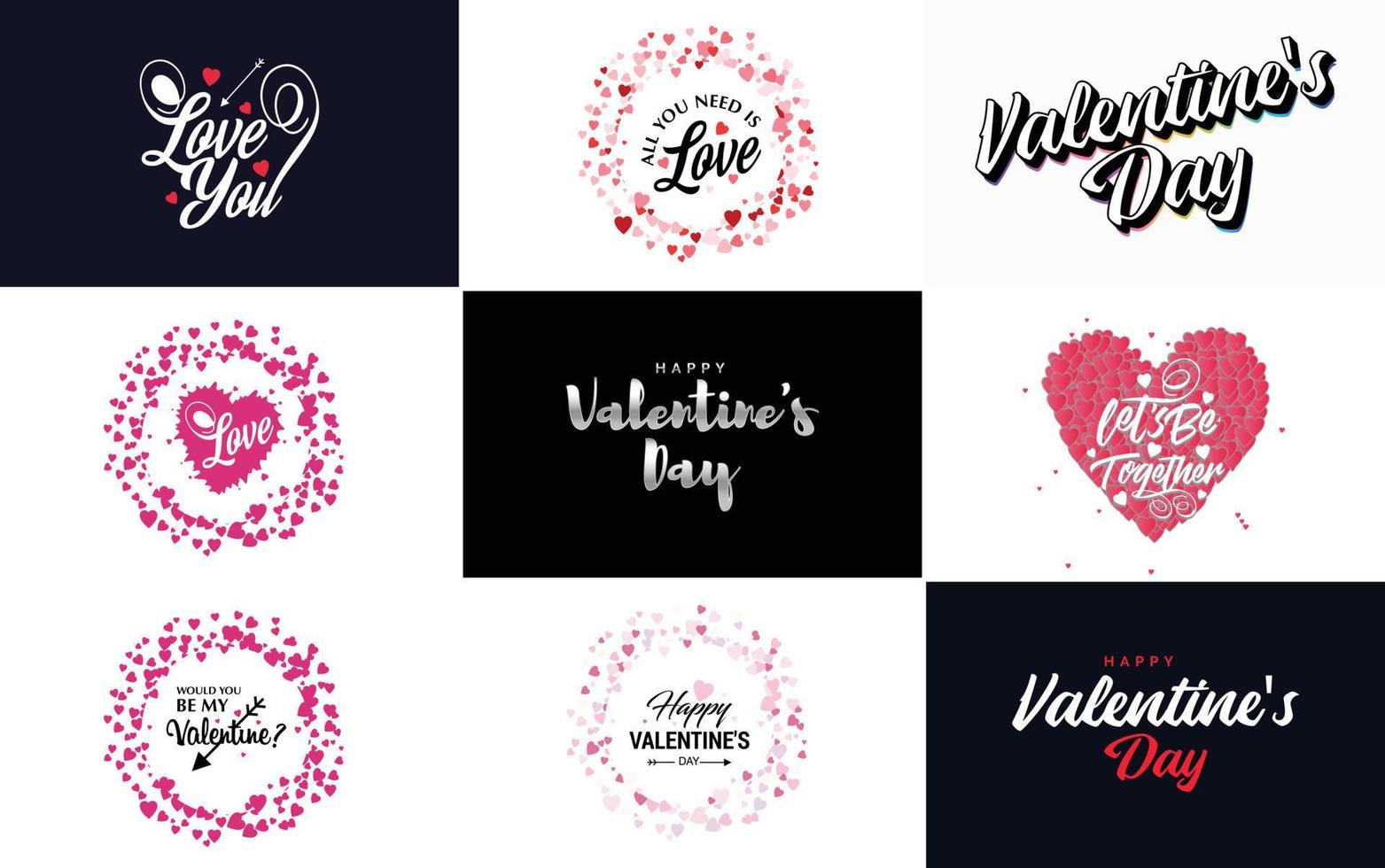 gelukkig Valentijnsdag dag groet kaart sjabloon met een bloemen thema en een roze kleur regeling vector