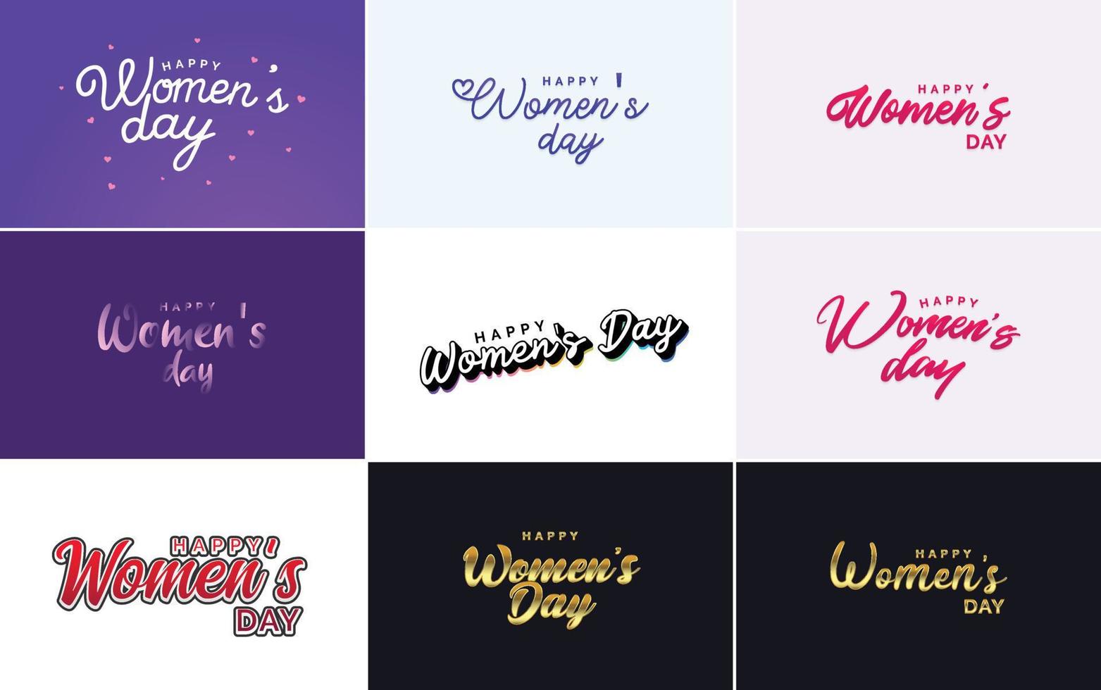 Internationale vrouwen dag belettering met een liefde vorm geven aan. geschikt voor gebruik in kaarten. uitnodigingen. spandoeken. affiches. ansichtkaarten. stickers. en sociaal media berichten vector