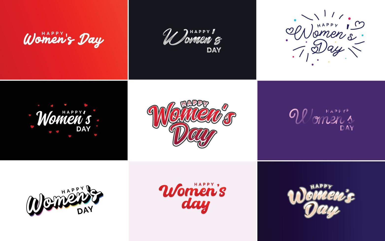 reeks van kaarten met Internationale vrouwen dag logo vector