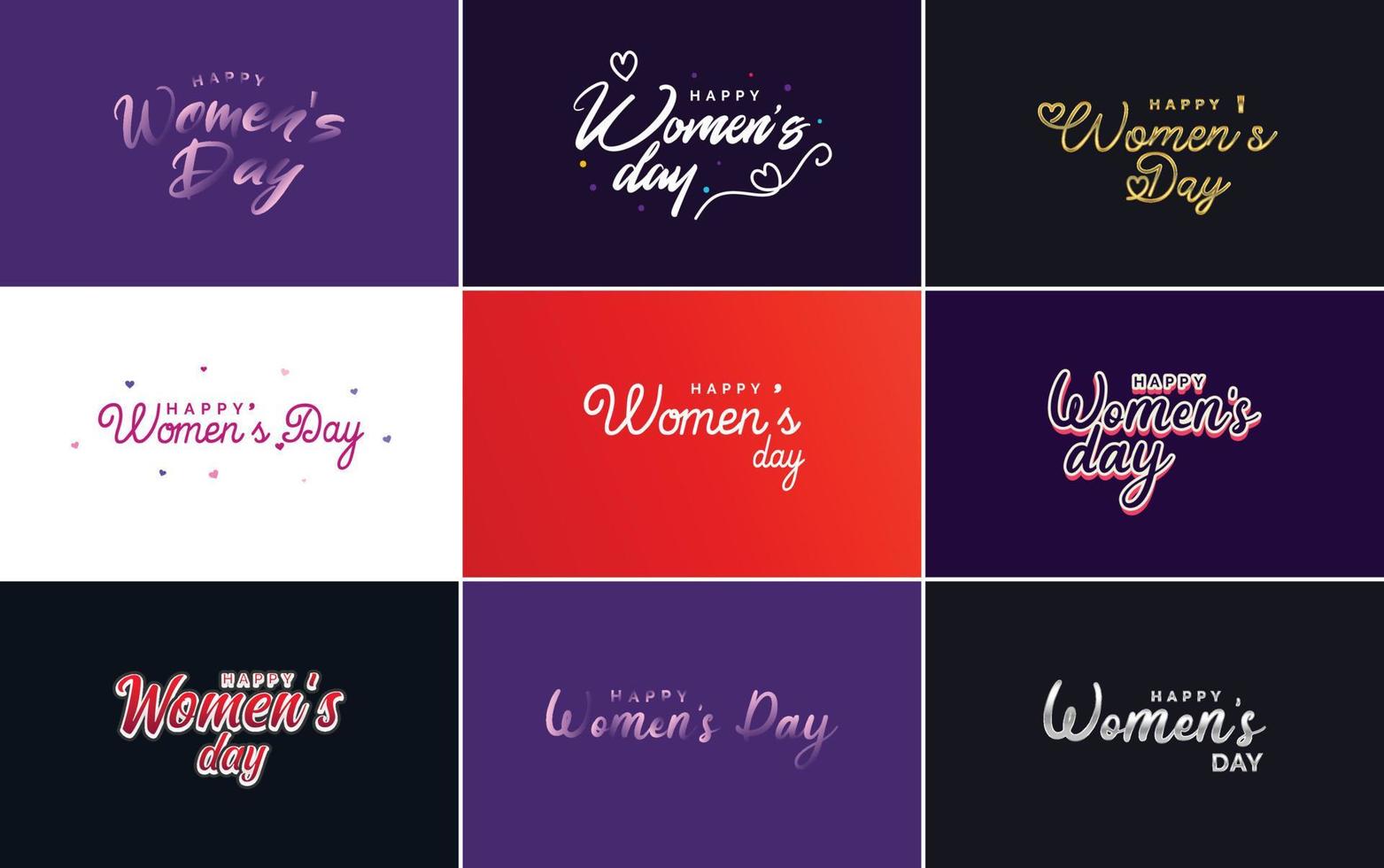 roze gelukkig vrouwen dag typografisch ontwerp elementen reeks voor groet kaarten vector