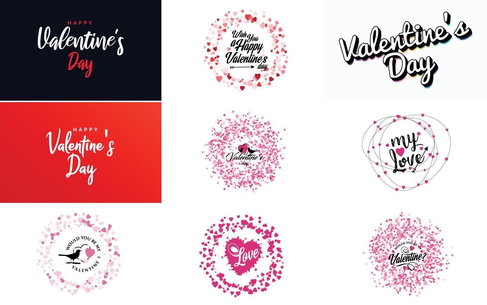 worden mijn Valentijn belettering met een hart ontwerp. geschikt voor gebruik in Valentijnsdag dag kaarten en uitnodigingen vector