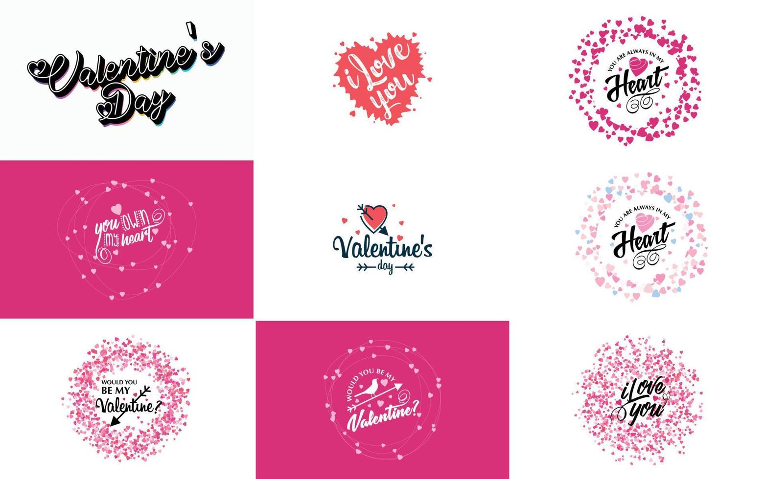 gelukkig Valentijnsdag dag hand getekend belettering vector illustratie geschikt voor gebruik in ontwerp van flyers. uitnodigingen. affiches. brochures. en banners