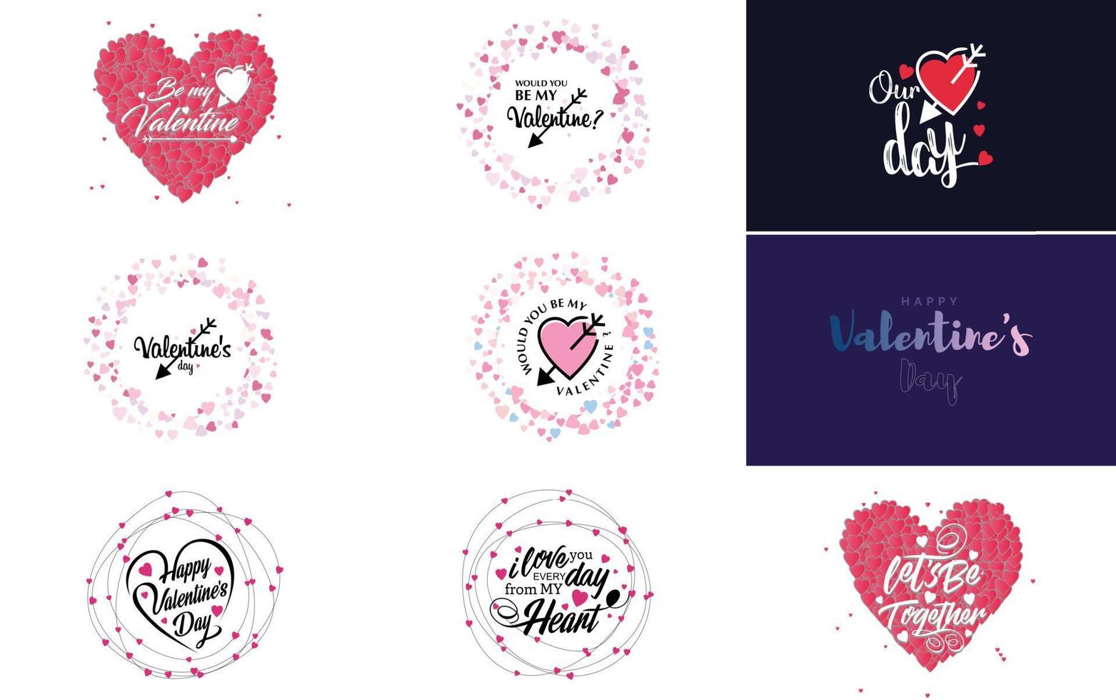 worden mijn Valentijn Valentijnsdag vakantie belettering voor groet kaart vector