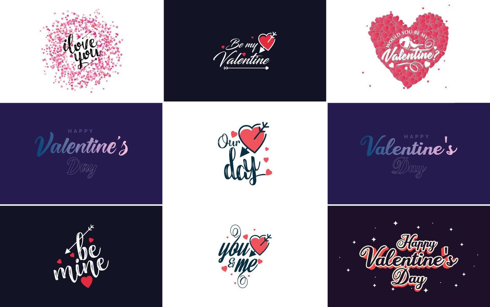 gelukkig Valentijnsdag dag hand getekend belettering vector illustratie geschikt voor gebruik in ontwerp van flyers. uitnodigingen. affiches. brochures. en banners