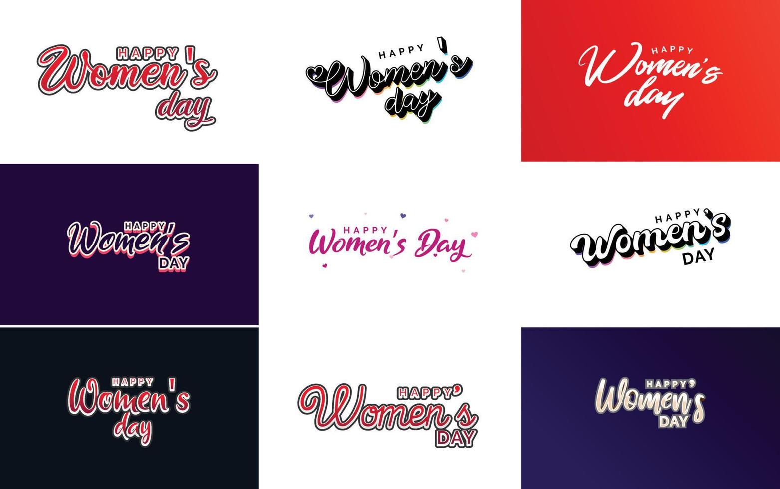 roze gelukkig vrouwen dag typografisch ontwerp elementen reeks voor groet kaarten vector