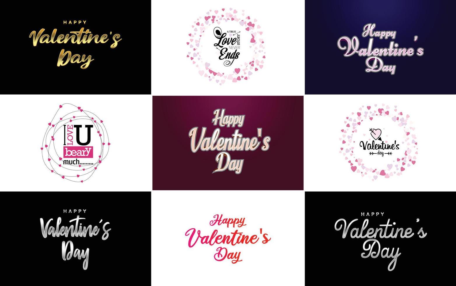 gelukkig Valentijnsdag dag hand getekend belettering vector illustratie geschikt voor gebruik in ontwerp van flyers. uitnodigingen. affiches. brochures. en banners