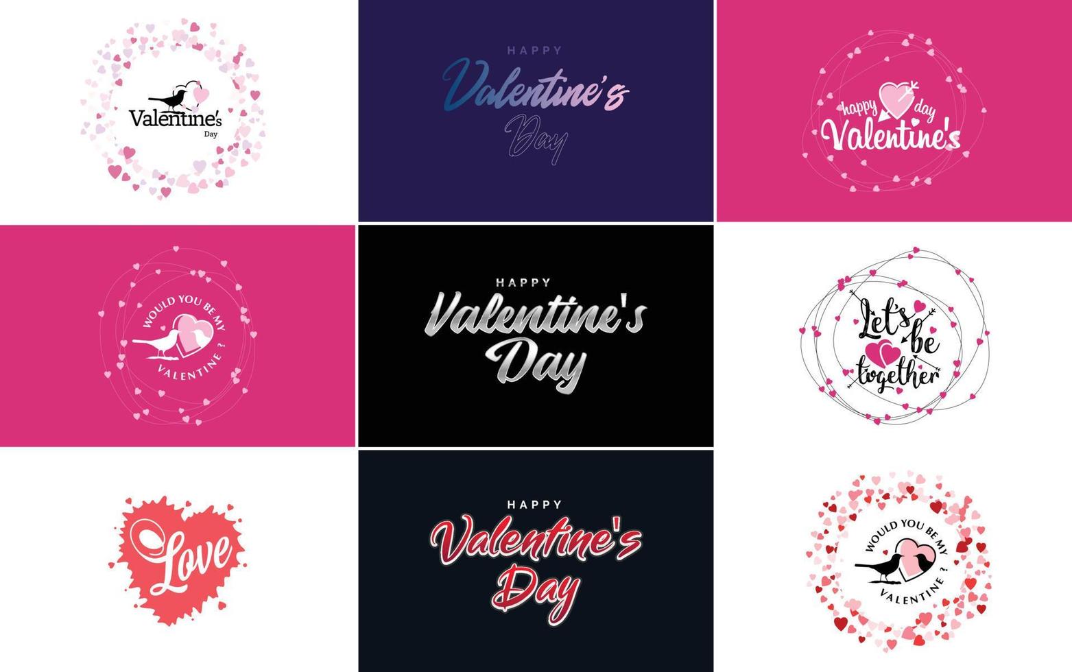 gelukkig Valentijnsdag dag hand getekend belettering vector illustratie geschikt voor gebruik in ontwerp van flyers. uitnodigingen. affiches. brochures. en banners