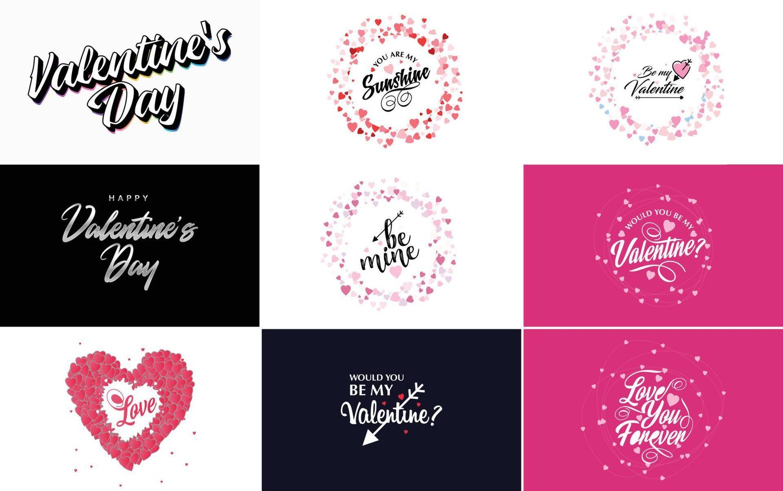 gelukkig Valentijnsdag dag hand getekend belettering vector illustratie geschikt voor gebruik in ontwerp van flyers. uitnodigingen. affiches. brochures. en banners