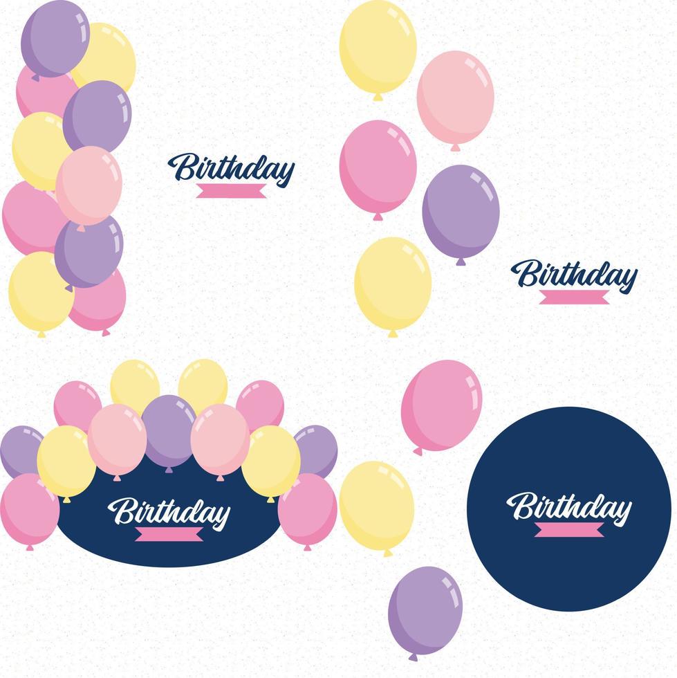 kleurrijkgelukkig verjaardag Aankondiging poster. folder. en groet kaart in een vlak stijl vector illustratie