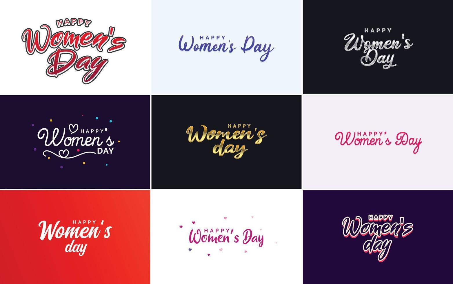 reeks van Internationale vrouwen dag kaarten met een logo vector