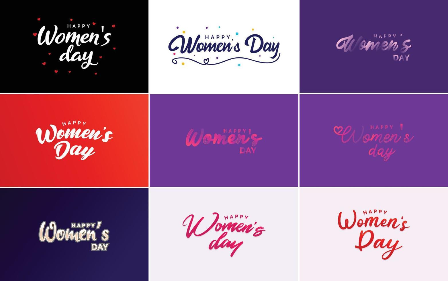 reeks van kaarten met Internationale vrouwen dag logo en een helder. kleurrijk ontwerp vector