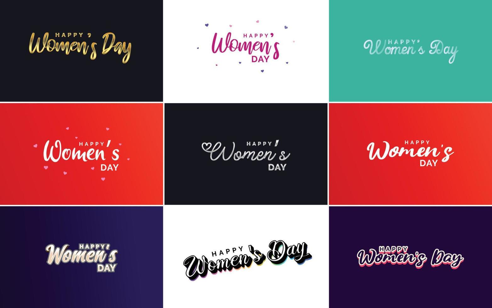 abstract gelukkig vrouwen dag logo met een liefde vector ontwerp in roze. rood. en zwart kleuren