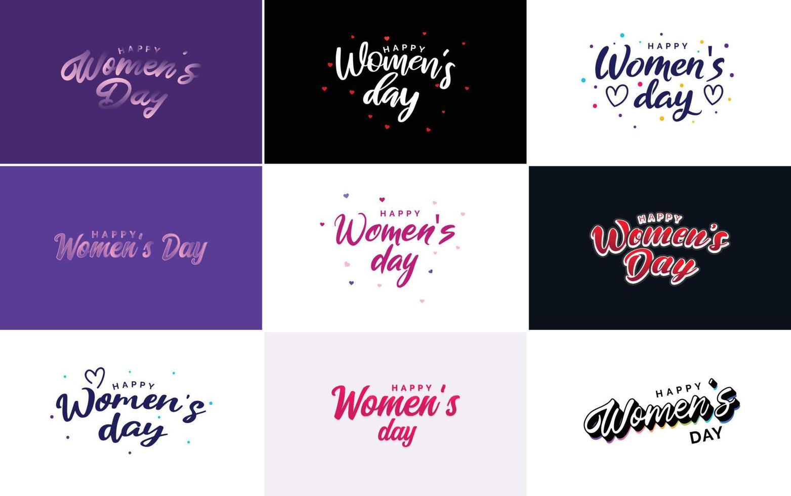 abstract gelukkig vrouwen dag logo met een liefde vector ontwerp in roze. rood. en zwart kleuren