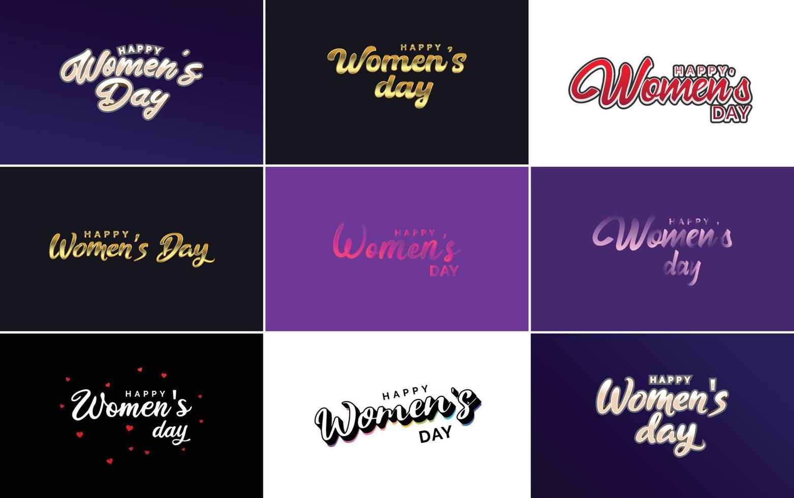 roze gelukkig vrouwen dag typografisch ontwerp elementen reeks voor groet kaarten vector