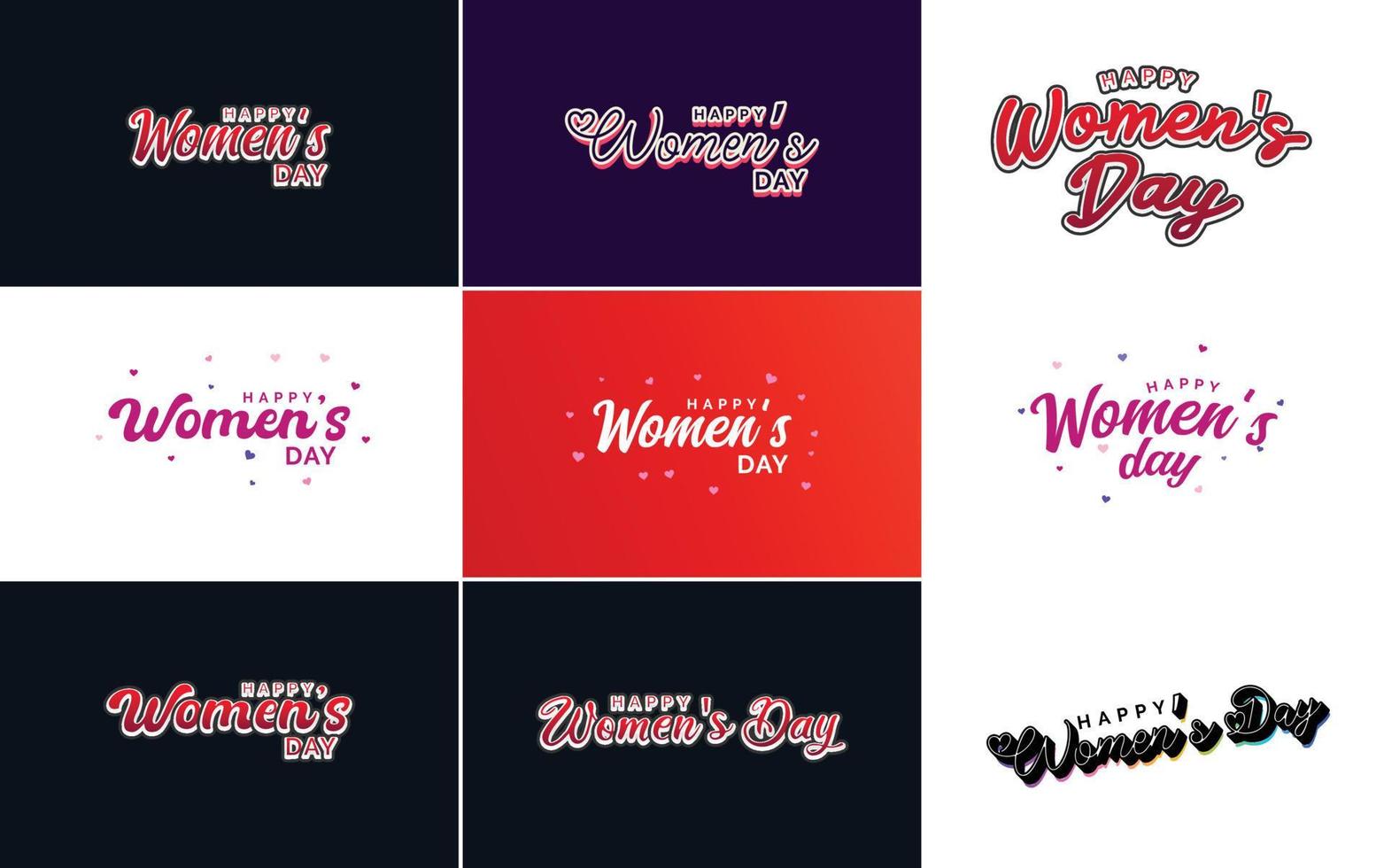 Internationale vrouwen dag belettering met een liefde vorm geven aan. geschikt voor gebruik in kaarten. uitnodigingen. spandoeken. affiches. ansichtkaarten. stickers. en sociaal media berichten vector