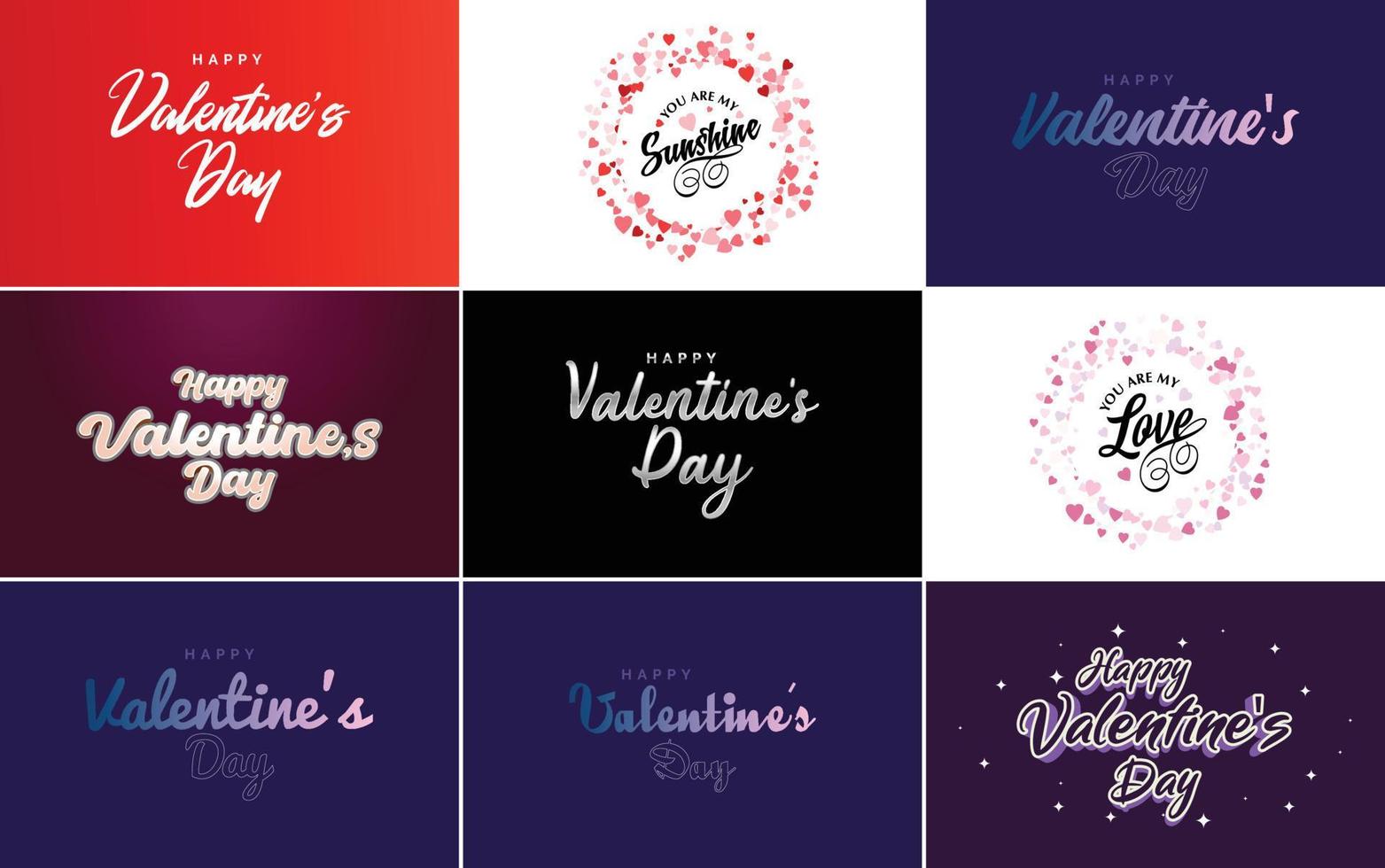 hand getekend zwart belettering Valentijnsdag dag en roze harten Aan wit achtergrond vector illustratie geschikt voor gebruik in ontwerp van kaarten. spandoeken. logo's. flyers. etiketten. pictogrammen. insignes. en stickers