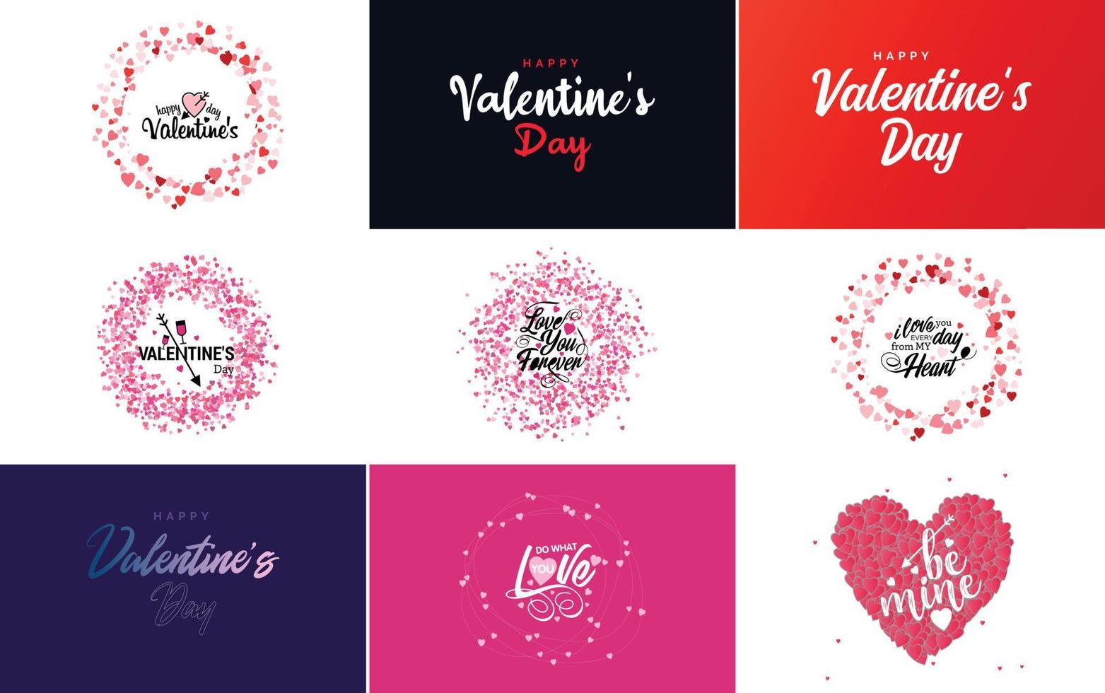 gelukkig Valentijnsdag dag banier sjabloon met een romantisch thema en een rood kleur regeling vector
