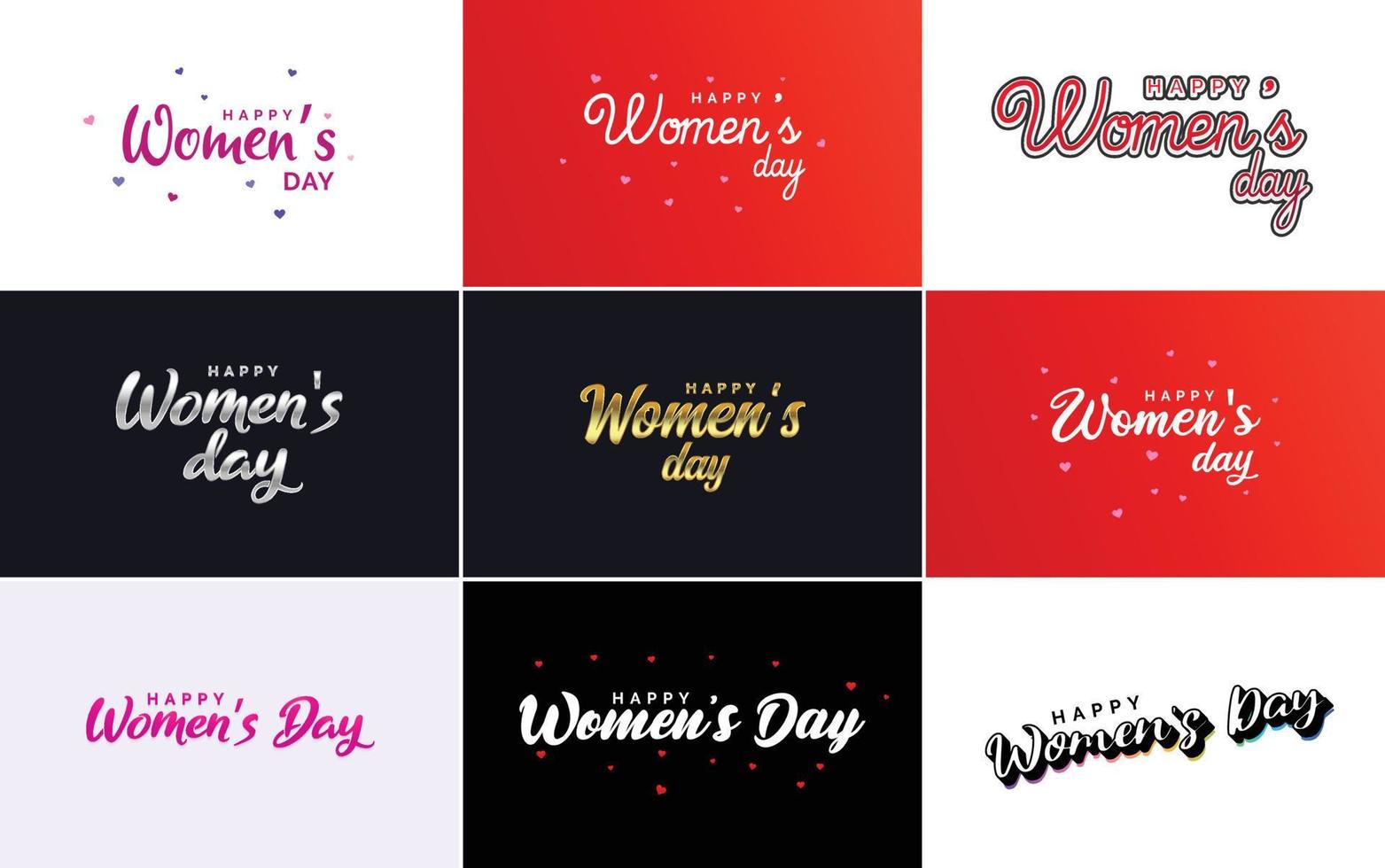 gelukkig vrouwen dag groet kaart sjabloon met hand- belettering tekst ontwerp vector