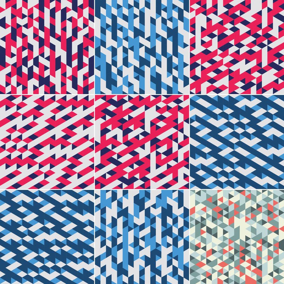 een isometrische stijl vector illustratie van een kleurrijk abstract meetkundig patroon.